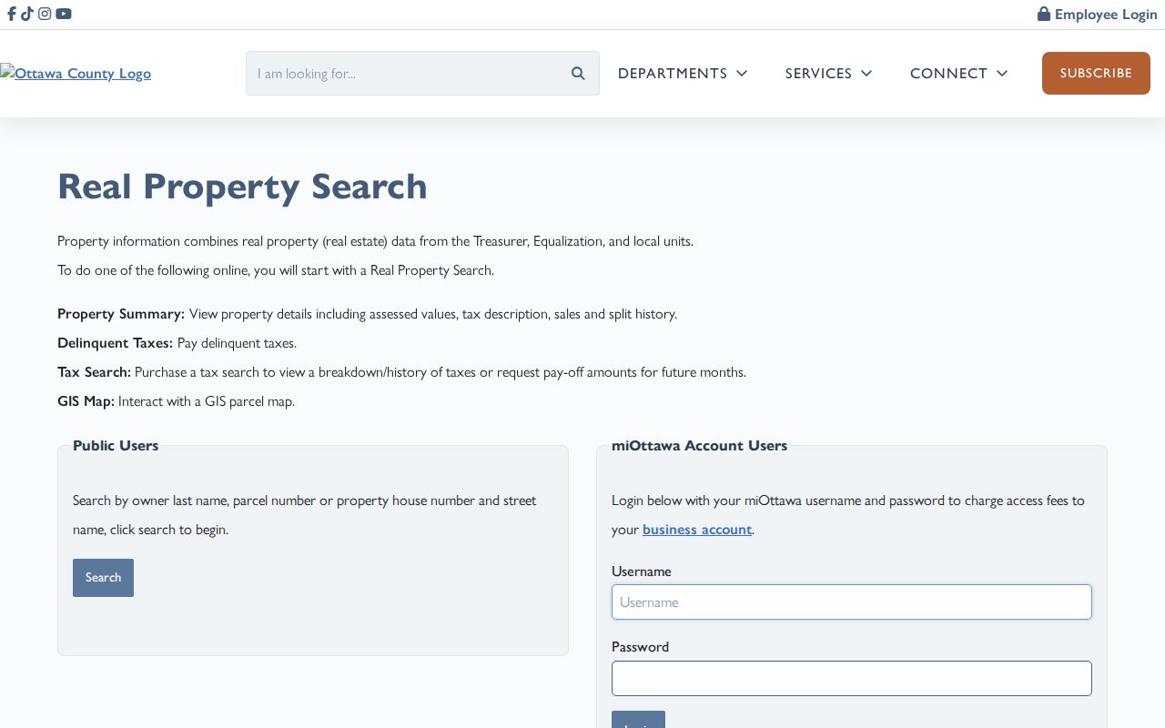 Georgetown Township ZIP code directory using Ottawa County property tools